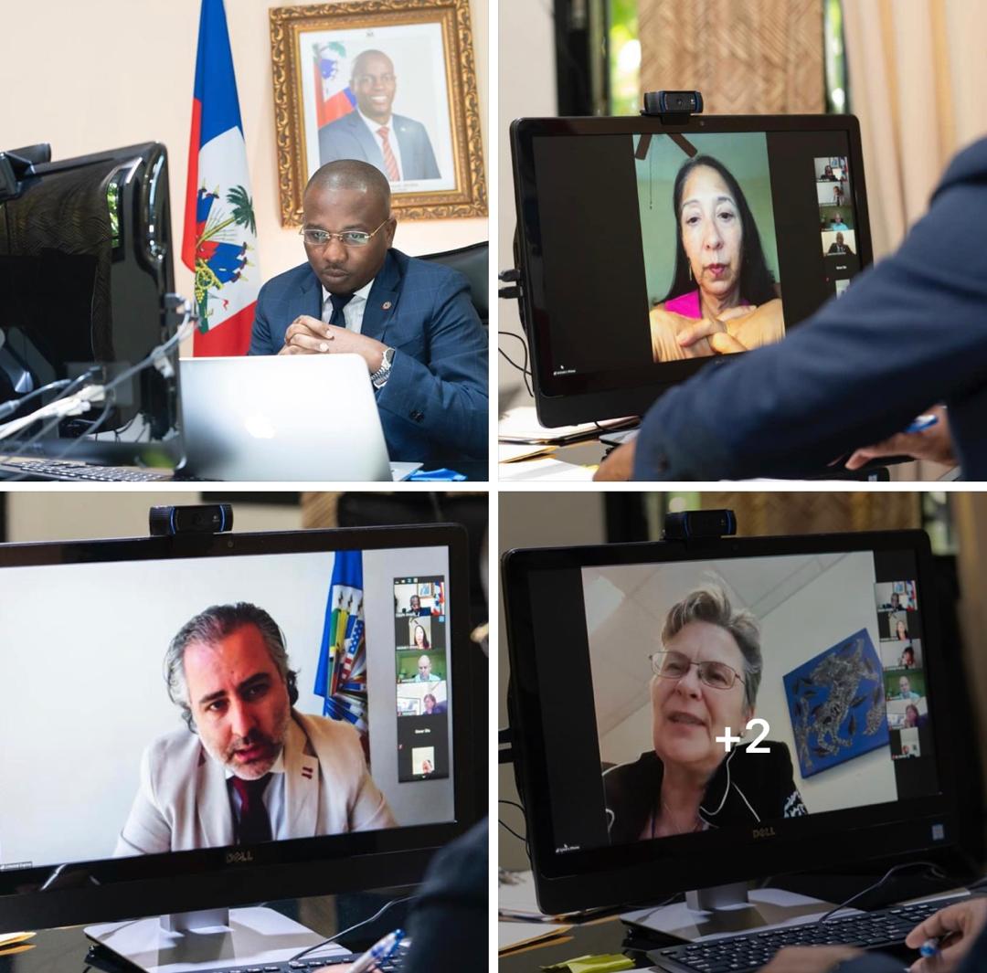 Le ministre Claude Joseph et les membres du Core Group