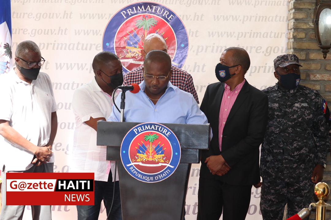 Le PM a.i Claude Joseph, point de presse 