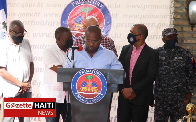Le PM a.i Claude Joseph, point de presse 