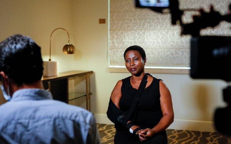Martine Moïse lors de son interview à Reuters