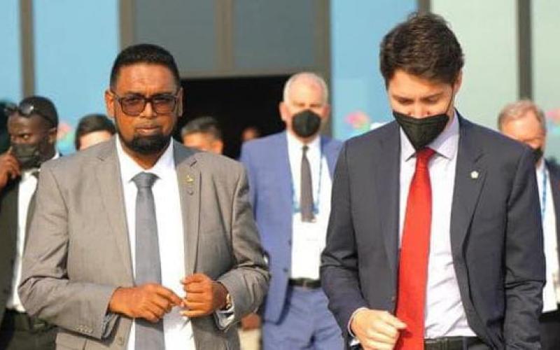 Mohamed Irfaan Ali et Justin Trudeau 