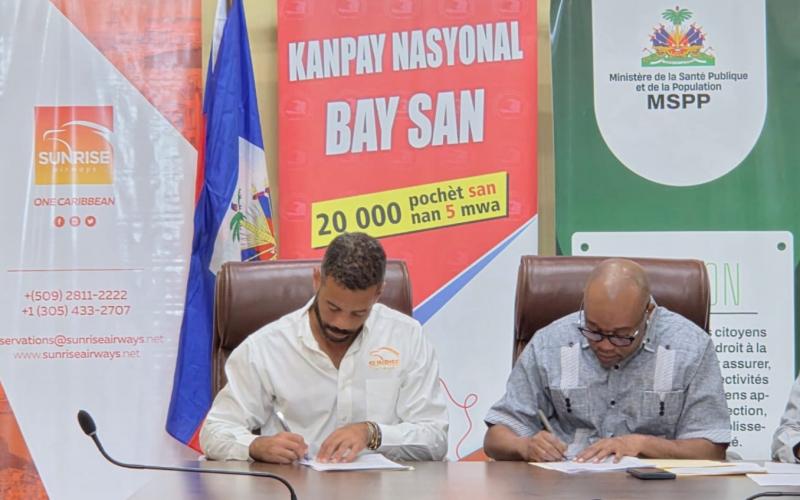 Sunrise Airways signe un protocole accord avec le MSPP