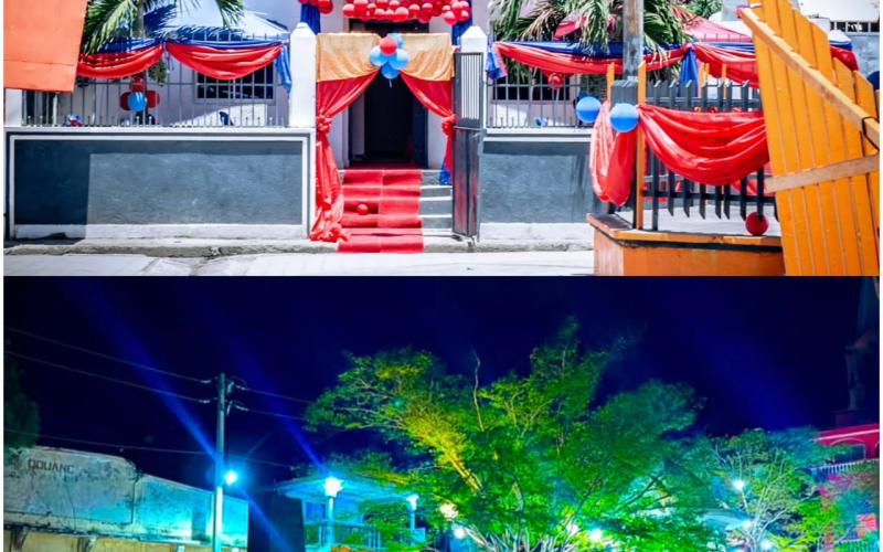 la place publique du centre-ville de Miragoâne retrouve enfin son éclairage