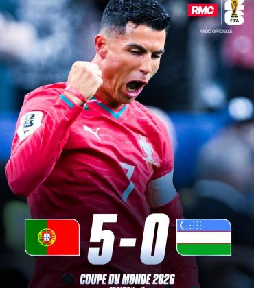 Portugal domine l’Ouzbékistan 5 à 0